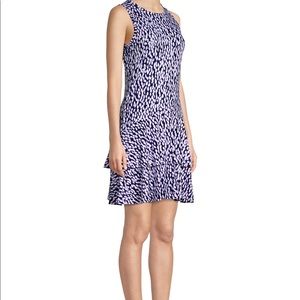 MICHAEL KORS- Ikat Sleeveless Flounce Dress